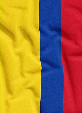 Tecido Veludo Suede Estampa Digital Bandeira da Colômbia 1,40m de Largura