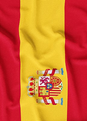 Tecido Veludo Suede Estampa Digital Bandeira da Espanha 1,40m de Largura