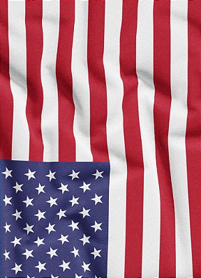 Tecido Veludo Suede Estampa Digital Bandeira dos Estados Unidos 1,40m de Largura