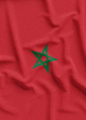 Tecido Veludo Suede Estampa Digital Bandeira do Marrocos 1,40m de Largura