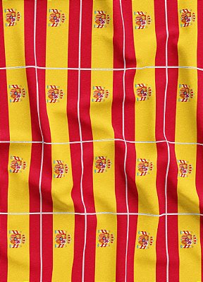 Tecido Veludo Suede Estampa Digital Bandeirinhas da Espanha 1,40m de Largura