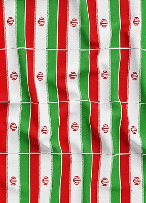 Tecido Veludo Suede Estampa Digital Bandeirinhas do Irã 1,40m de Largura