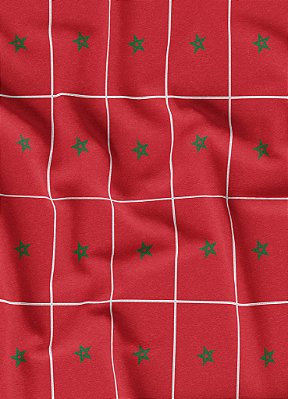 Tecido Veludo Suede Estampa Digital Bandeirinhas do Marrocos 1,40m de Largura