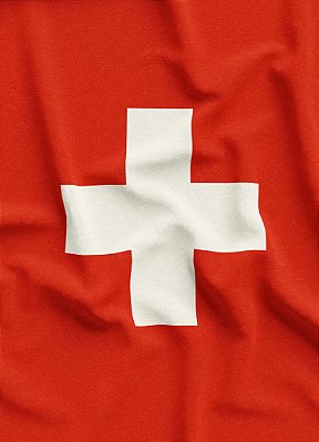 Tecido Veludo Suede Estampa Digital Bandeira da Suíça 1,40m de Largura
