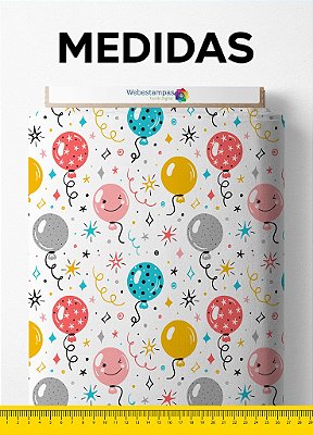 Tecido Tactel Estampa Digital Happy Balloons 1,55m de Largura