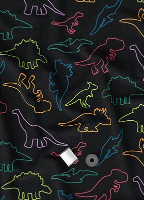 Tecido Tactel Estampa Digital Dinossauros Neon 1,55m de Largura