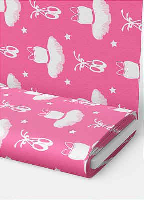 Tecido Tactel Estampa Digital Balé Fundo Pink 1,55m de Largura