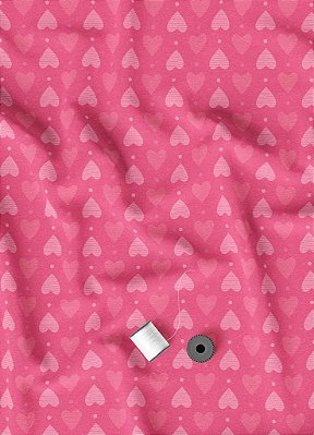 Tecido Tactel Estampa Digital Lindos Corações Fundo Pink 1,55m de Largura