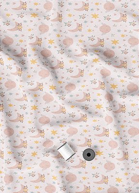 Tecido Tactel Estampa Digital Lua Rosa 1,55m de Largura