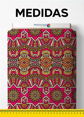 Tecido Tactel Estampa Digital Étnica Floral 1,55m de Largura