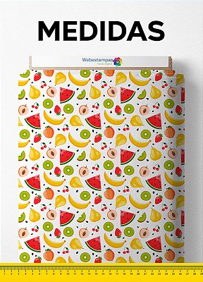 Tecido Tactel Estampa Digital Salada de Frutas 1,55m de Largura