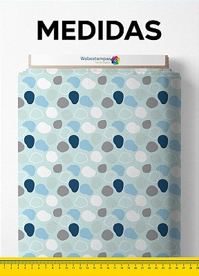 Tecido Tactel Estampa Digital Paleta de Cores Azul e Cinza 1,55m de Largura