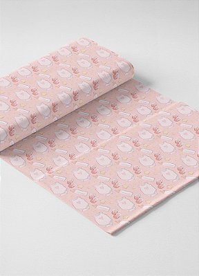 Tecido Tactel Estampa Digital Roupa de Bebê Rosa 1,55m de Largura
