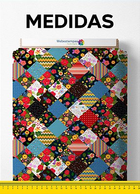 Tecido Tactel Estampa Digital Quadros Flores e Formas 1,55m de Largura