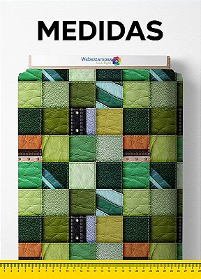 Tecido Tactel Estampa Digital Texturas Tons de Verde 1,55m de Largura