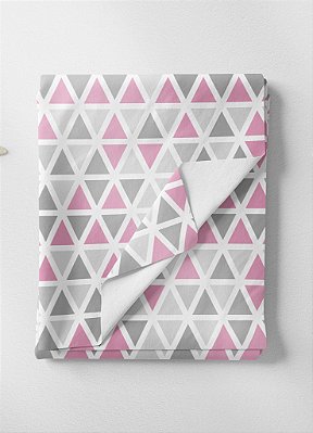 Tecido Microfibra Estampa Digital Triângulos Rosa 1,55 de Largura