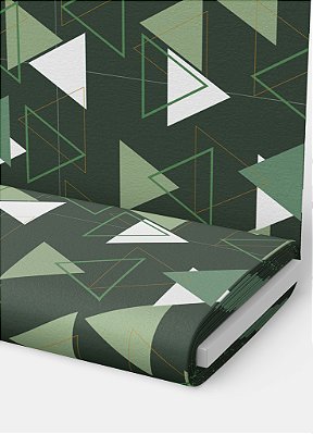 Tecido Microfibra Estampa Digital Triângulos Verde Escuro 1,55 de Largura