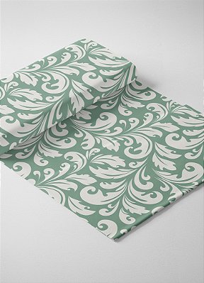 Tecido Oxford Estampa Digital Arabesco Verde 1,55 de Largura