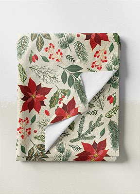 Tecido Oxford Estampa Digital Flores Natalinas 1,55 de Largura