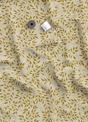 Tecido Oxford Estampa Digital Folhinhas Amarelas 1,55 de Largura