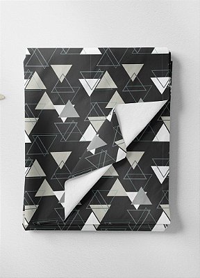 Tecido Oxford Estampa Digital Triângulos Preto 1,55 de Largura