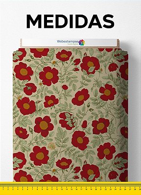 Tecido Tactel Estampa Digital Lindas Flores de Natal 1,55 de Largura