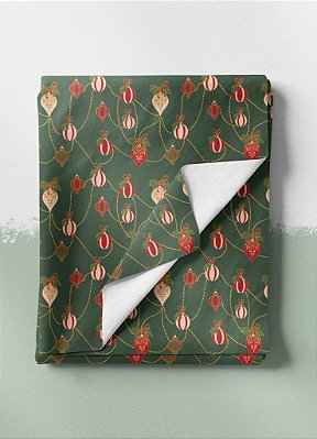 Tecido Veludo Suede Estampa Digital Bolinhas Natal Verde 1,40m de Largura