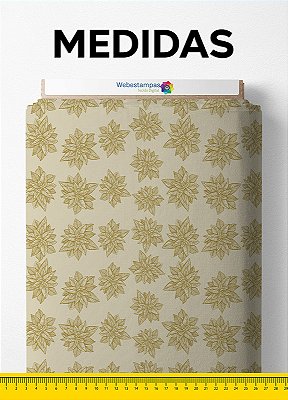 Tecido Veludo Suede Estampa Digital Folhas Natalinas 1,40m de Largura