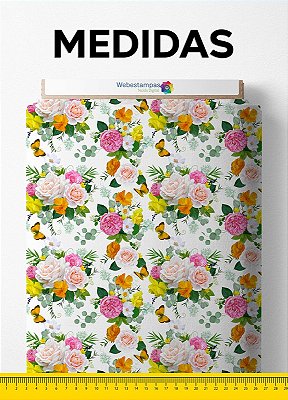 Tecido Microfibra Estampa Digital Floral 17 com 1,55m de Largura