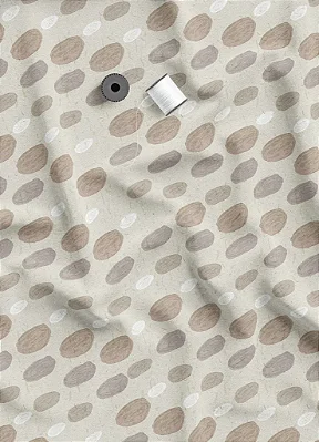 Tecido Microfibra Estampa Digital Círculos Pintura Fundo Palha 1,55m de Largura