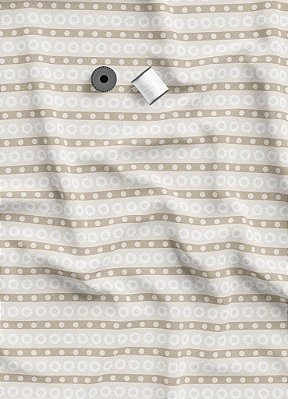 Tecido Microfibra Estampa Digital Linhas e Círculos Palha 1,55m de Largura