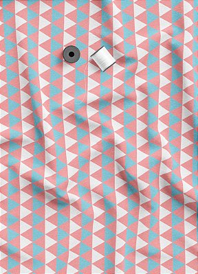Tecido Microfibra Estampa Digital Mosaico Azul e Rose 1,55m de Largura