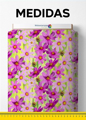 Tecido Micropercal Estampa Digital Floral 2 com 1,55m de Largura