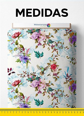 Tecido Micropercal Estampa Digital Floral 47 com 1,55m de Largura