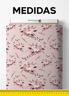 Tecido Micropercal Estampa Digital Floral 52 com 1,55m de Largura