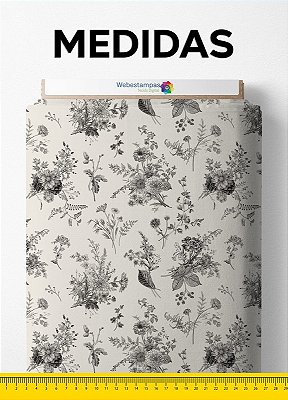 Tecido Micropercal Estampa Digital Floral 61 com 1,55m de Largura