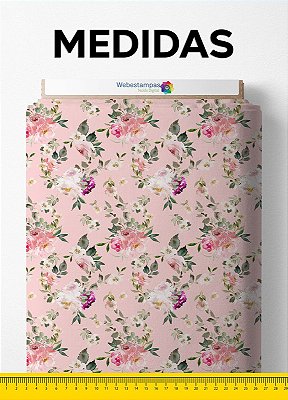 Tecido Micropercal Estampa Digital Floral 90 com 1,55m de Largura