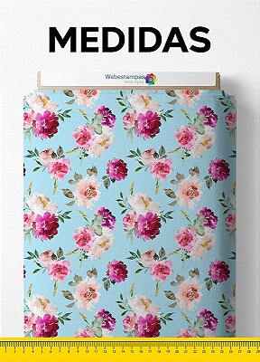 Tecido Micropercal Estampa Digital Floral 92 com 1,55m de Largura
