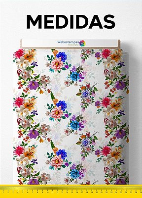Tecido Micropercal Estampa Digital Floral 97 com 1,55m de Largura