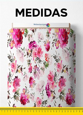 Tecido Micropercal Estampa Digital Floral 98 com 1,55m de Largura
