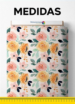Tecido Micropercal Estampa Digital Floral 107 com 1,55m de Largura