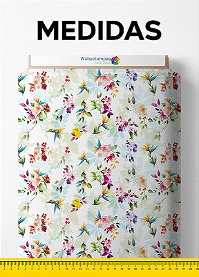 Tecido Micropercal Estampa Digital Floral 109 com 1,55m de Largura