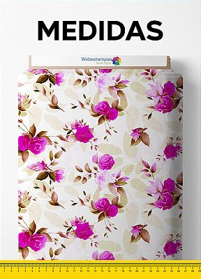 Tecido Micropercal Estampa Digital Floral 111 com 1,55m de Largura