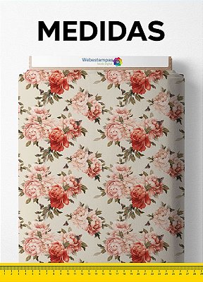 Tecido Micropercal Estampa Digital Floral 127 com 1,55m de Largura