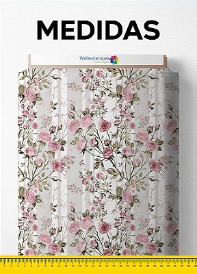 Tecido Micropercal Estampa Digital Floral 129 com 1,55m de Largura