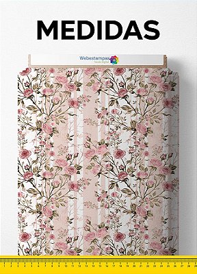 Tecido Micropercal Estampa Digital Floral 130 com 1,55m de Largura