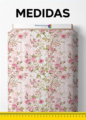 Tecido Micropercal Estampa Digital Floral 131 com 1,55m de Largura