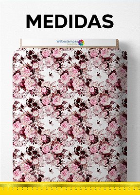 Tecido Micropercal Estampa Digital Floral 148 com 1,55m de Largura