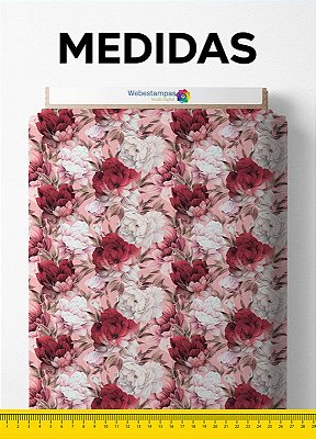 Tecido Micropercal Estampa Digital Floral 160 com 1,55m de Largura