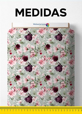 Tecido Micropercal Estampa Digital Floral 173 com 1,55m de Largura